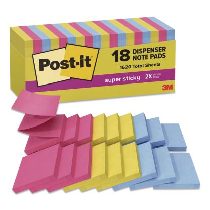 Pop-up Notes Summer Joy Collection Colors, Cabinet Pack, 3" x 3", Assorted Colors, 90 Sheets/Pad, 18 Pads/Pack1