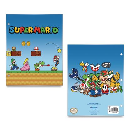Licensed Two-Pocket Folder, Super Mario, Side: 3-Hole Punched, Accommodates (50) 11 x 8.5 Sheets, Multicolor1