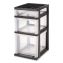 Three-Drawer Stand with Plastic Organizer Top, Plastic, 12.08 x 14.87 x 24, Clear/Black1