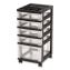 Five-Drawer Rolling Cart with Organizer Top, Plastic, 12.13 x 14.38 x 26.38, Clear/Black1