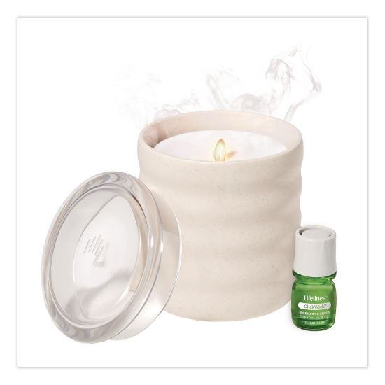 Aromatherapy Essential Oil Flameless Candle Diffuser, Rosemary and Lemon Essential Oil, 5.5 x 5.5 x 5.5, Ivory1