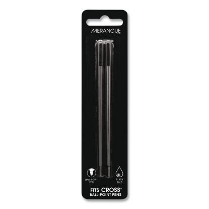 Ballpoint Pen Refills for Cross Pens, Bold 1.3 mm Conical Tip, Black Ink, 2/Pack1