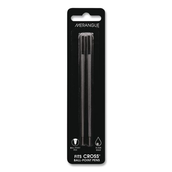 Ballpoint Pen Refills for Cross Pens, Bold 1.3 mm Conical Tip, Black Ink, 2/Pack1