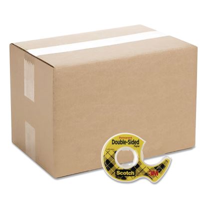 Double-Sided Permanent Tape in Handheld Dispenser, 1" Core, 0.5" x 37.5 ft, Clear, 72/Carton1