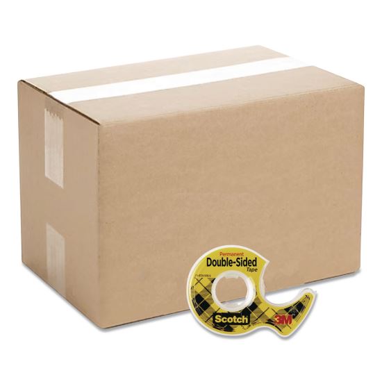 Double-Sided Permanent Tape in Handheld Dispenser, 1" Core, 0.5" x 37.5 ft, Clear, 72/Carton1