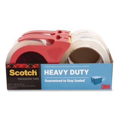 Heavy-Duty Packaging Tape with 2 Dispensers, 3"Core, 1.88" x 54.6 yds, Clear, 4 Rolls/Pack1