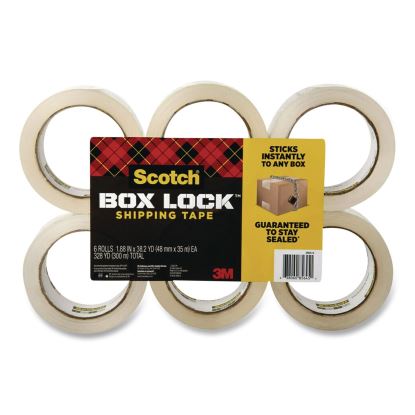 BOX LOCK Shipping Tape, 3" Core, 1.88" x 38.2 yds, Clear, 6/Pack1