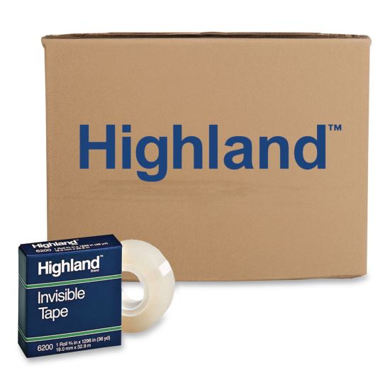 Invisible Permanent Mending Tape, 1" Core, 0.75" x 36 yds, Clear, 144 Rolls/Carton1