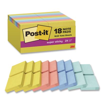 Note Pads in Summer Joy Collection Colors, 1.88" x 1.88", Assorted Colors, 90 Sheets/Pad, 18 Pads/Pack1