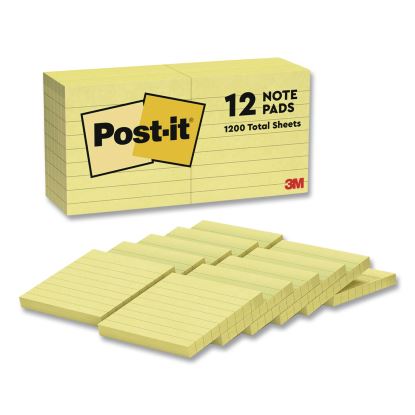 Original Pads in Canary Yellow, Note Ruled, 3" x 3", 100 Sheets/Pad, 12 Pads/Pack1