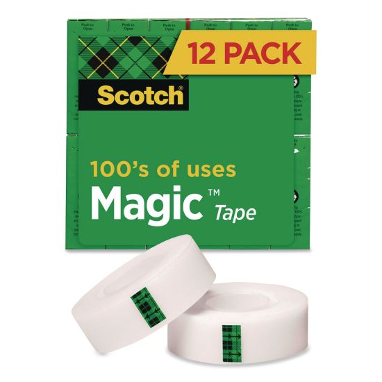 Magic Tape Refill, 1" Core, 0.5" x 36 yds, Clear, 12 Rolls/Pack1