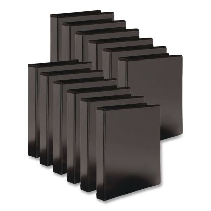 Round Ring View Binder, 3 Rings, 0.5" Capacity, Black, 12/Carton1