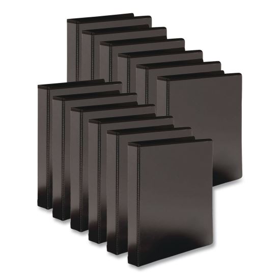 Round Ring View Binder, 3 Rings, 0.5" Capacity, Black, 12/Carton1