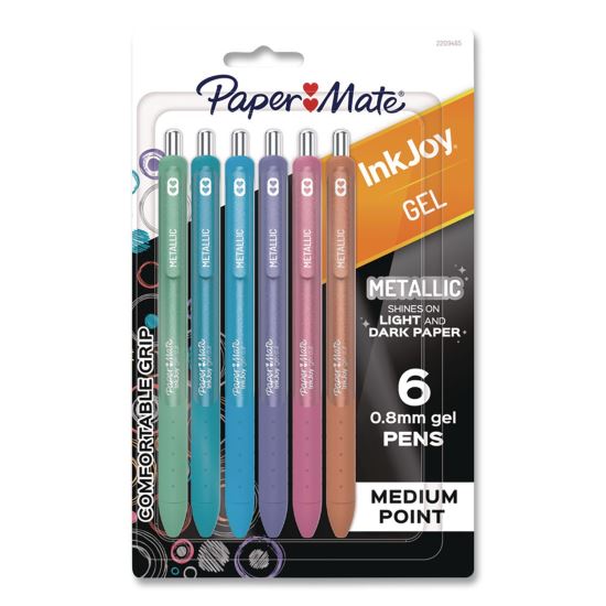 InkJoy Gel Metallic Gel Pen, Retractable, Medium 0.8 mm, Assorted Ink and Barrel Colors, 6/Pack1