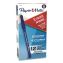 Eraser Mate Ballpoint Pen, Stick, Medium 1 mm, Blue Ink, Blue Barrel, Dozen1
