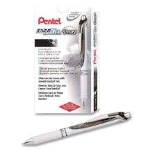 EnerGel Pearl Deluxe RTX Gel Pen, Retractable, Medium 0.7 mm, Black Ink, Pearl White/Smoke Barrel, Dozen1