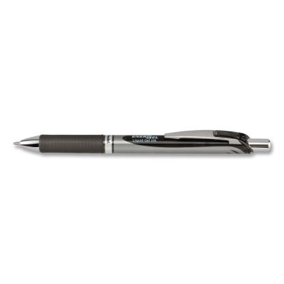 EnerGel RTX Gel Pen, Retractable, Bold 1 mm, Black Ink, Black/Gray Barrel, Dozen1