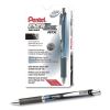 EnerGel RTX Deluxe Gel Pen, Retractable, Fine 0.5 mm, Black Ink, Black/Blue Barrel, Dozen1