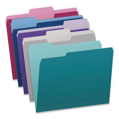 Colored File Folders, 1/3-Cut Tabs: Assorted, Letter Size, Bright Assorted Colors, 100/Box1