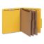 Heavy-Duty Pressboard Classification Folder, 2/5-Cut Tab, Expands 3", 3 Dividers, 8 Fasteners, Letter Size, Yellow, 10/Box1