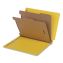 Heavy-Duty Pressboard End Tab Classification Folders, Expands 2", 2 Dividers, 6 Fasteners, Letter Size, Yellow, 10/Box1