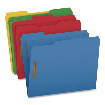 Heavy-Duty Fastener Folder, 1/3-Cut Tab: Assorted, Expands 0.75", 2 Fasteners, Letter Size, Assorted, 50/Box1