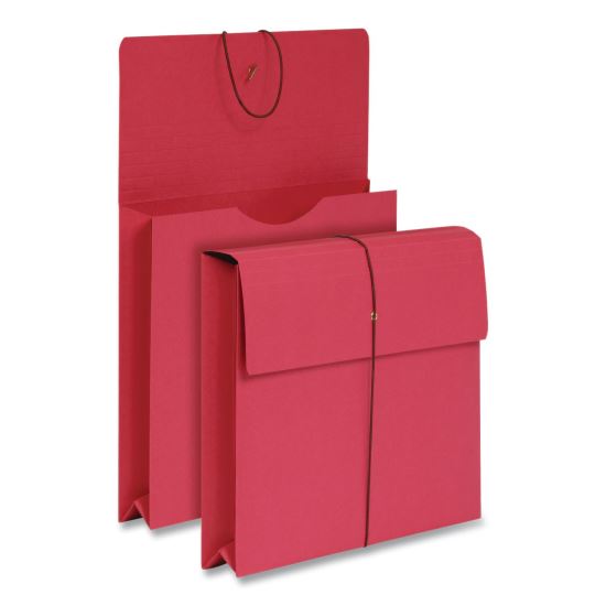 Expanding Wallet with Elastic Closure, 2" Expansion, 1 Section, Letter Size, Red, 10/Box1