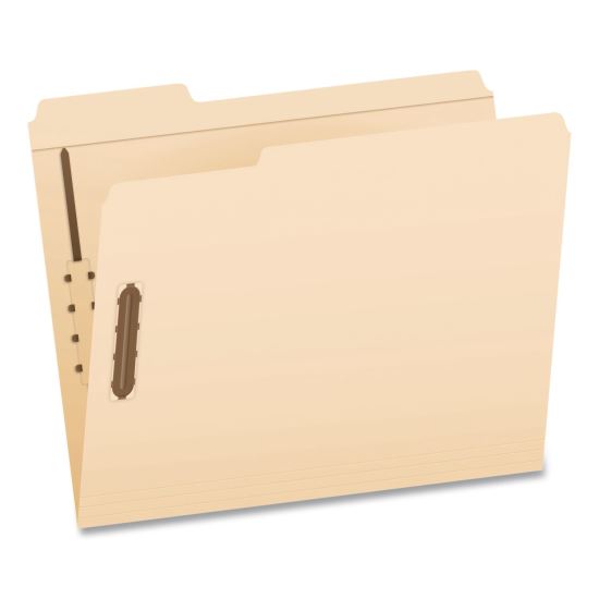 Manila Fastener Folders, 1/3-Cut Tab: Assorted, Expands 0.75", 2 Fasteners, Letter Size, 50/Box1