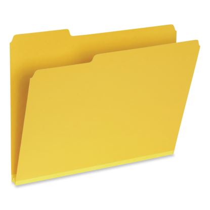 Recycled Colored File Folders, 1/3-Cut Tabs: Assorted, Letter Size, 1" Expansion, Yellow, 25/Box1
