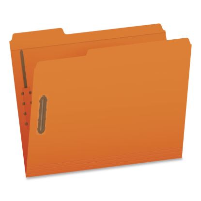 Colored Top Tab Fastener Folders, 1/3-Cut Tab: Assorted, Expands 0.75", 2 Fasteners, Letter Size, Orange, 50/Box1