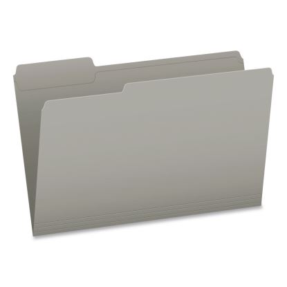 Double-Ply Reinforced Top Tab Colored File Folders, 1/3-Cut Tabs: Assorted, Legal, 0.75" Expansion, Gray, 100/Box1