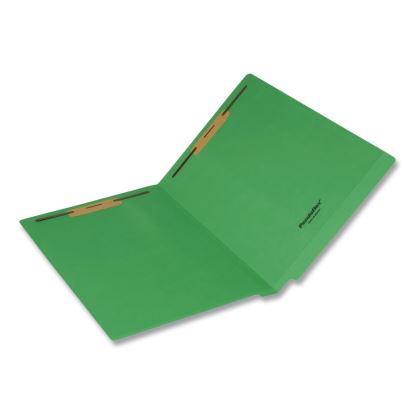 Colored Reinforced End Tab Fastener Folders, Straight Tab, Expands 0.75", 2 Fasteners, Legal Size, Green, 50/Box1