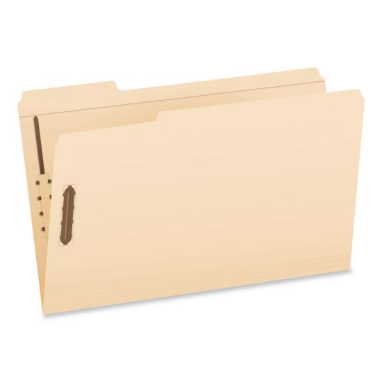 Manila Fastener Folders, 1/3-Cut Tab: Assorted, Expands 0.75", 2 Fasteners, Legal Size, 50/Box1