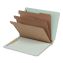 Heavy-Duty Pressboard End Tab Classification Folders, 3 Dividers, 8 Fasteners, Letter Size, Light Green, 10/Box1
