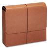 Moisture-Resistant Expanding Wallet, 5.25" Expansion, 1 Section, Elastic Band Closure, Letter Size, Brown, 10/Box1