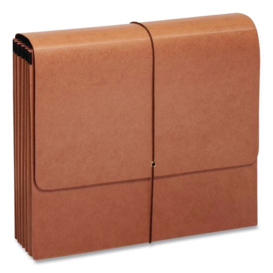 Moisture-Resistant Expanding Wallet, 5.25" Expansion, 1 Section, Elastic Band Closure, Letter Size, Brown, 10/Box1