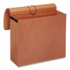 Moisture-Resistant Expanding Wallet, 5.25" Expansion, 1 Section, Elastic Band Closure, Letter Size, Brown, 10/Box2