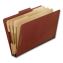 Heavy-Duty Pressboard Classification Folder, 2/5-Cut Tab, Expands 2", 3 Dividers, 8 Fasteners, Legal Size, Brick Red, 10/Box1