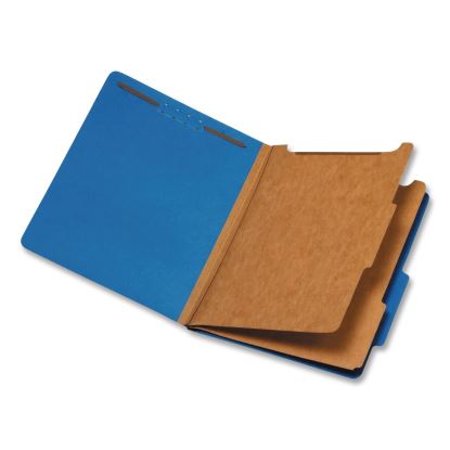 Heavy-Duty Pressboard Classification Folder, 2/5-Cut Tab, Expands 2.5", 2 Divider, 6 Fastener, Letter Size, Dark Blue, 10/Box1