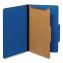 Heavy-Duty Pressboard Classification Folder, 2/5-Cut Tab, Expands 1.75", 1 Divider, 4 Fasteners, Legal Size, Dark Blue, 10/BX1