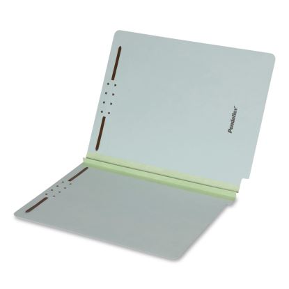 Colored Pressboard End Tab Fastener Folders, Straight Tab, Expands 1", 2 Fasteners, Letter Size, Light Green, 25/Box1