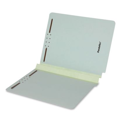Colored Pressboard End Tab Fastener Folders, Straight Tab, Expands 2", 2 Fasteners, Letter Size, Light Green, 25/Box1