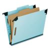 Hanging Classification Folders with Dividers, Letter Size, 1 Divider, 2/5-Cut Exterior Tabs, Light Blue, 10/Box1