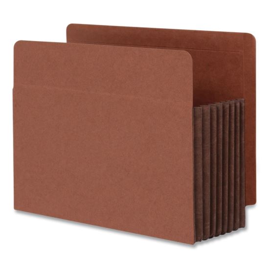 End Tab File Pocket, 7" Expansion, Letter Size, Brown, 5/Box1