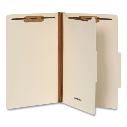 Manila Top Tab Classification Folders, 2/5-Cut Tab, Expands 1.75", 1 Divider, 4 Fasteners, Legal Size, Manila, 10/Box1