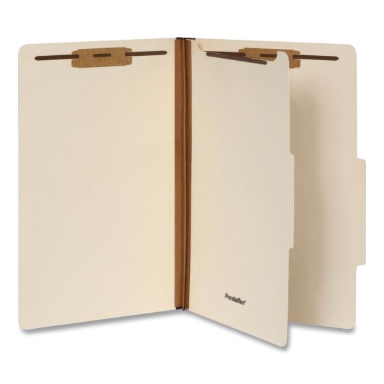 Manila Top Tab Classification Folders, 2/5-Cut Tab, Expands 1.75", 1 Divider, 4 Fasteners, Legal Size, Manila, 10/Box1