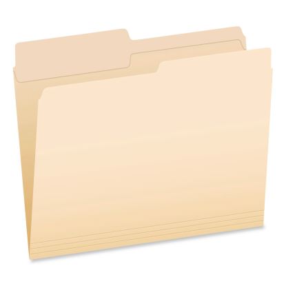 Reinforced Top File Folders, 1/2-Cut Tabs: Assorted Positions, Letter Size, Manila, 100/Box1