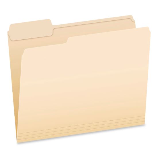 Reinforced Top File Folders, 1/3-Cut Tabs: Left Position, Letter Size, Manila, 100/Box1