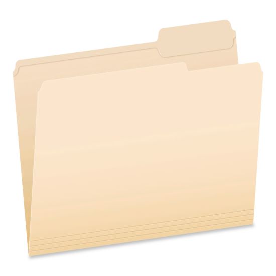 Reinforced Top Tab Manila File Folders, 1/3-Cut Tabs: Right Position, Letter Size, Manila, 100/Box1