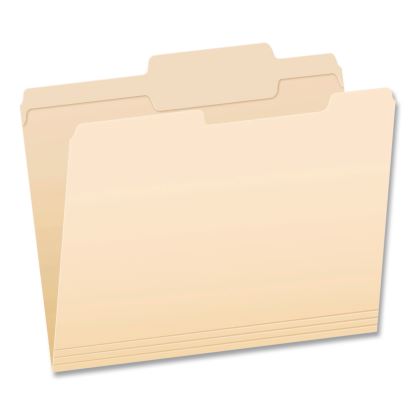 Reinforced Top Tab Manila File Folders, 2/5-Cut Tabs: Right of Center Position, Letter Size, Manila, 100/Box1